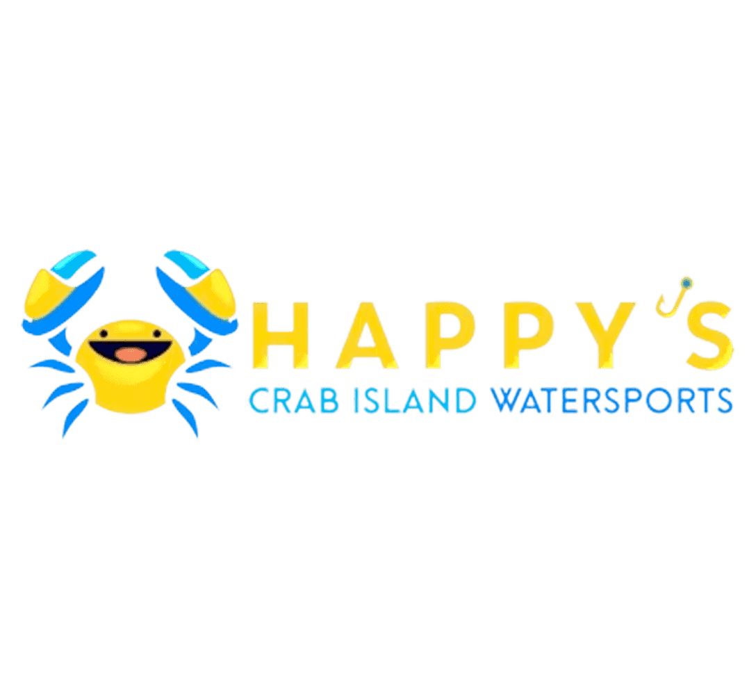 happy's crab island logo