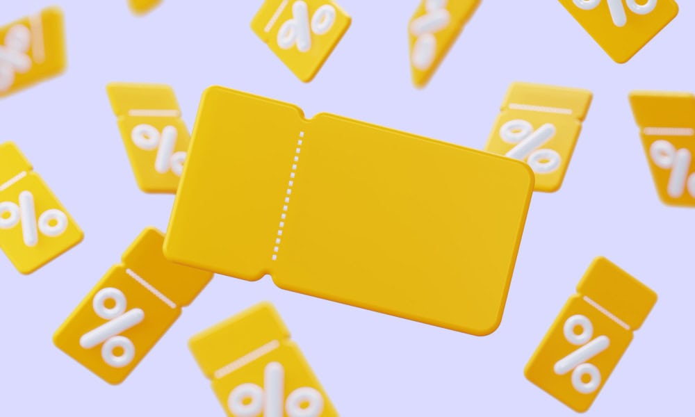 background yellow coupons