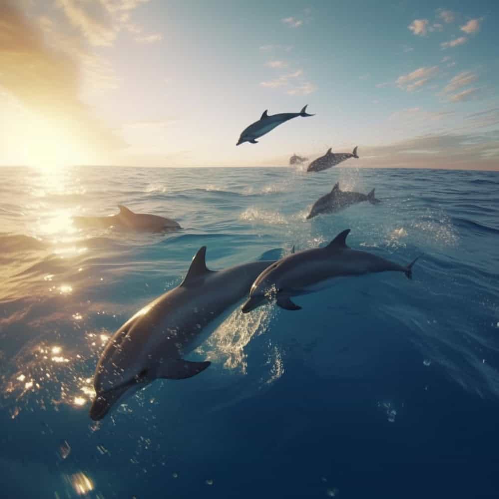 dolphins swimming in ocean
