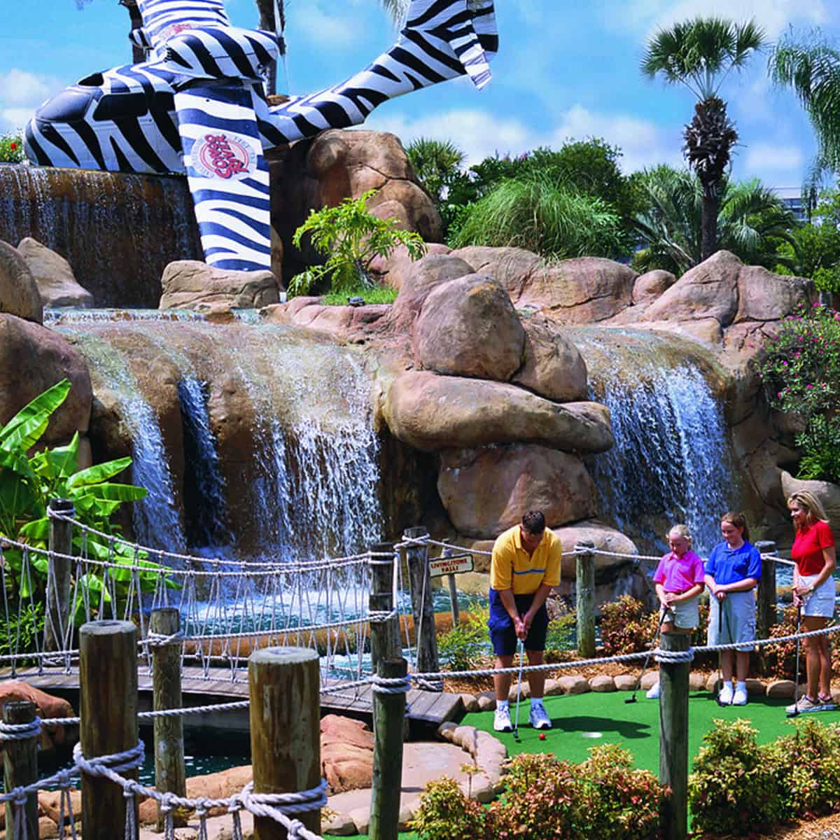 Congo Mini Golf featuring waterfalls, caves, and tropical obstacles