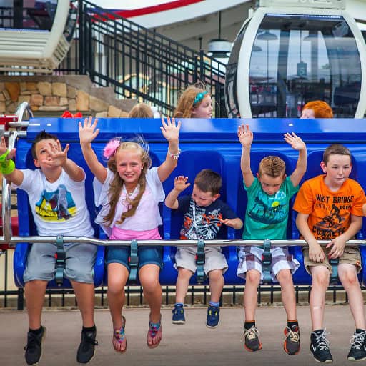 Guests exploring the attractions and lively atmosphere at The Island in Pigeon Forge.